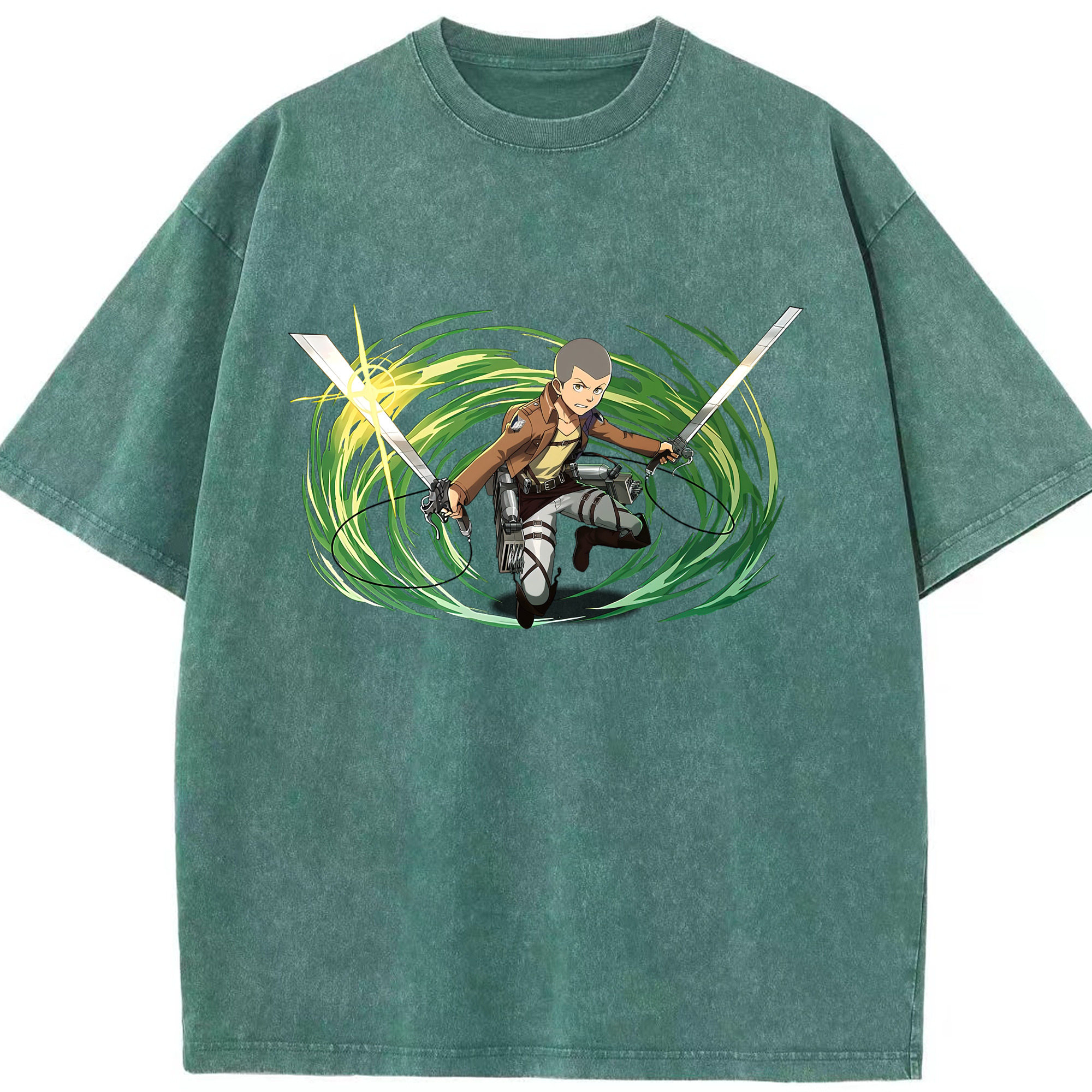 （画像用） 進撃の巨人 コニー·スプリンガー Attack on Titan Connie Springer 綿100% ヴィンテージ風 半袖Tシャツ（フロントプリント）